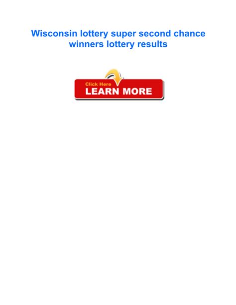 wis. lottery|wis lottery super 2nd chance.